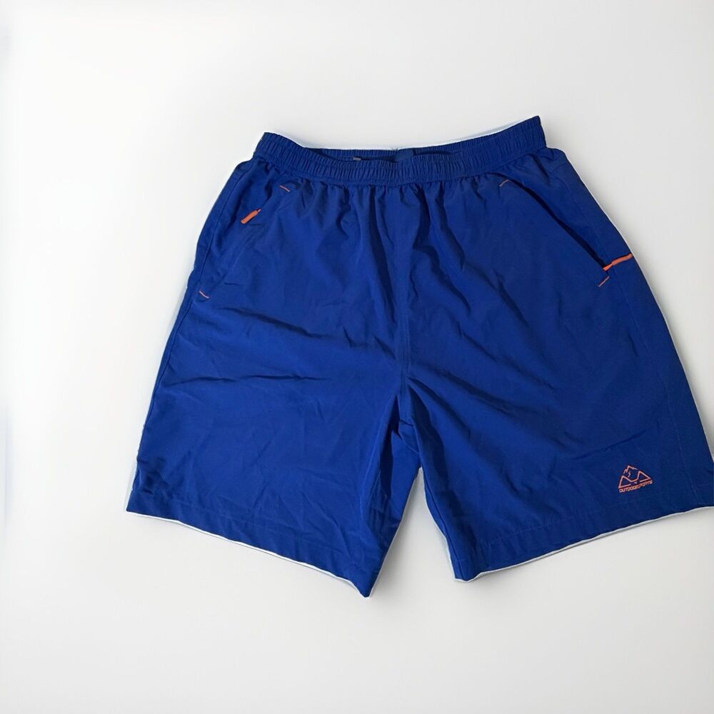 Outdoorsports Mens XL Hiking Shorts Blue Quick Dry Zip Pocket Stretch